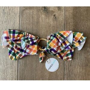 MONTCE summer plaid Salina’s ruffle tour ties top